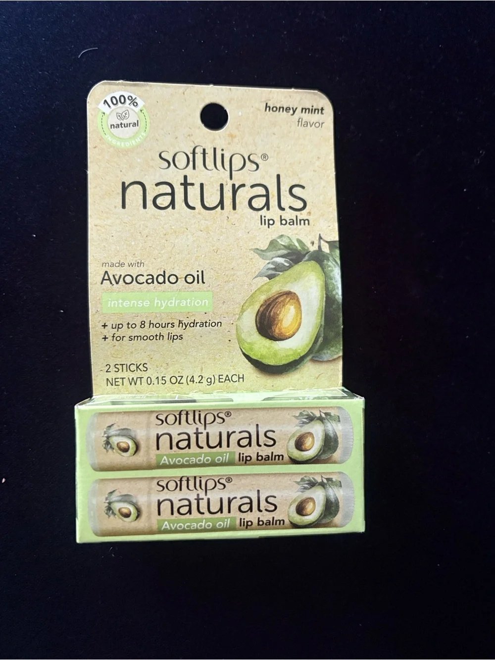 10x New Softlips Naturals Avocado Oil Lip Balm - Honey Mint flavor